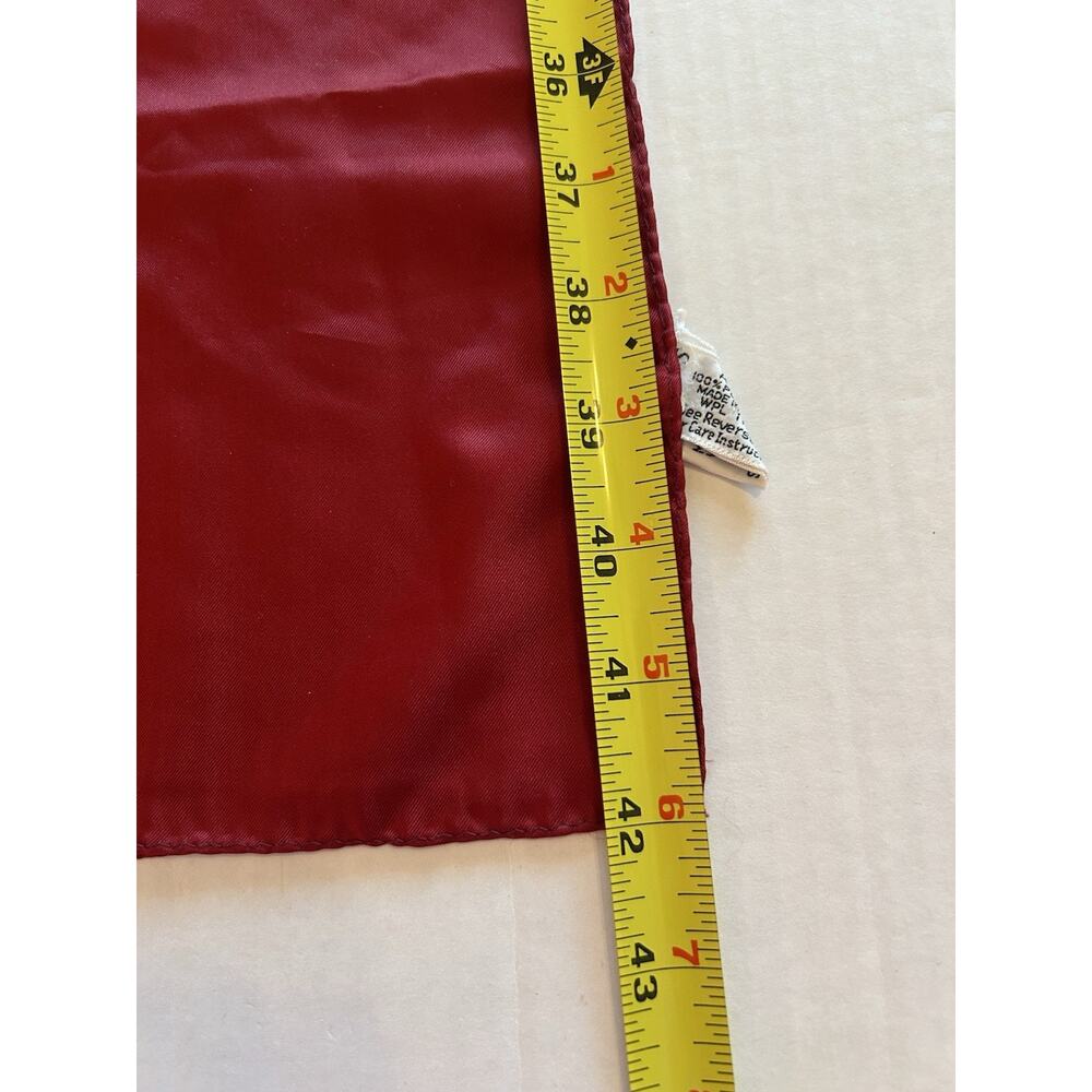 Vtg Sally Gee Solid Red Rectangle Scarf Hand Rolled 15x42 Japan Made Retro MCM - Picture 5 of 6